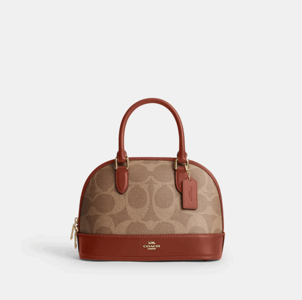 [Pre Order]-Coach Sabrina Satchel Bag In Signature Canvas (Tan Caramel)