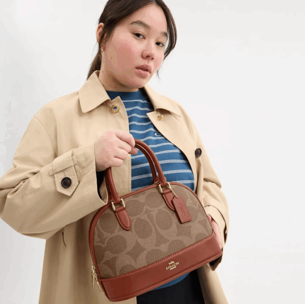 [Pre Order]-Coach Sabrina Satchel Bag In Signature Canvas (Tan Caramel) - Image 2
