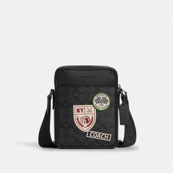 [Pre Order]-Coach Sullivan Crossbody Bag In Signature Canvas With Patches (Charcoal Multi)