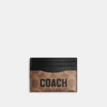 Coach Card Case In Signature Canvas With Coach Graphic (Tan Multi) - Boutique Collection