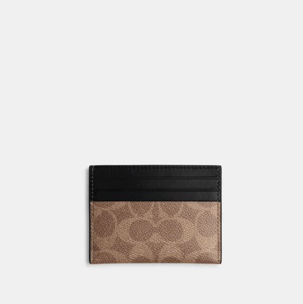 Coach Card Case In Signature Canvas With Coach Graphic (Tan Multi)-Boutique Collection - Image 2