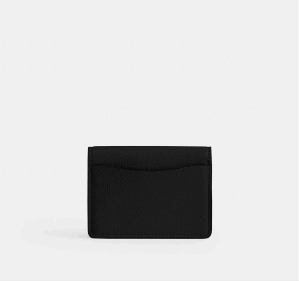 Coach Essential Half Flap Card Case (Black)-Boutique Collection - Image 3