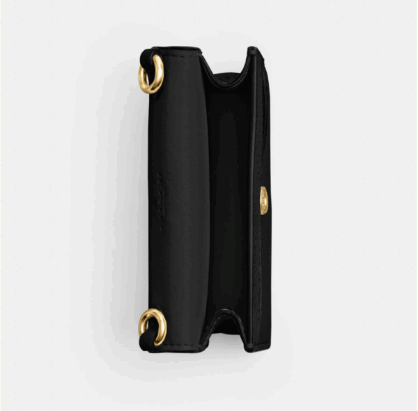 Coach Essential Half Flap Card Case (Black)-Boutique Collection - Image 2