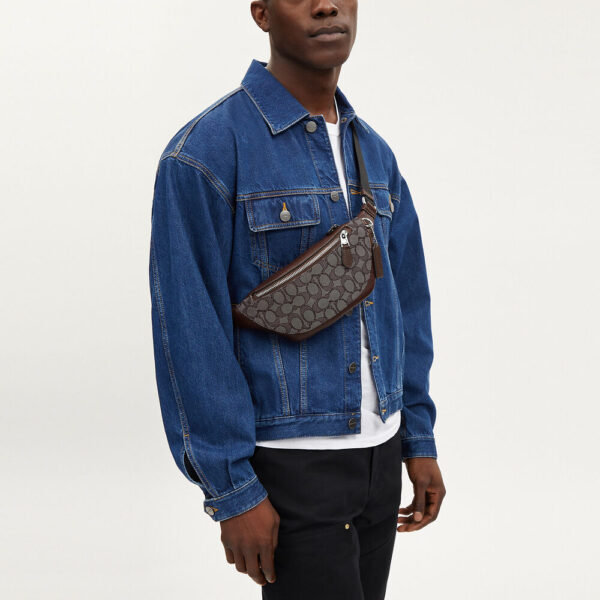 Coach Warren Mini Belt Bag In Signature Jacquard (Maple) - Image 3
