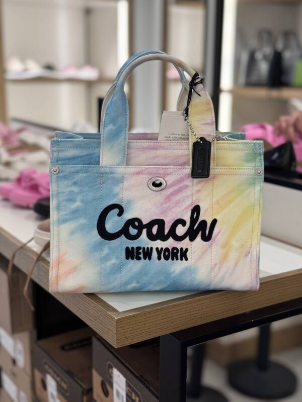Coach Cargo Tote Bag 26 With Rainbow Tie Dye Print (Multi) - Boutique Transfer - Image 6