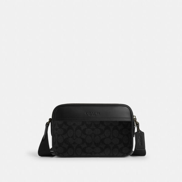 [Pre Order]-Coach Graham Crossbody Bag In Signature Canvas (Charcoal Black)