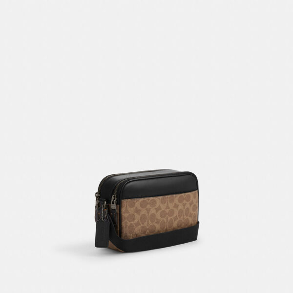 [Pre Order]-Coach Graham Crossbody Bag In Signature Canvas (Tan Black) - Image 4