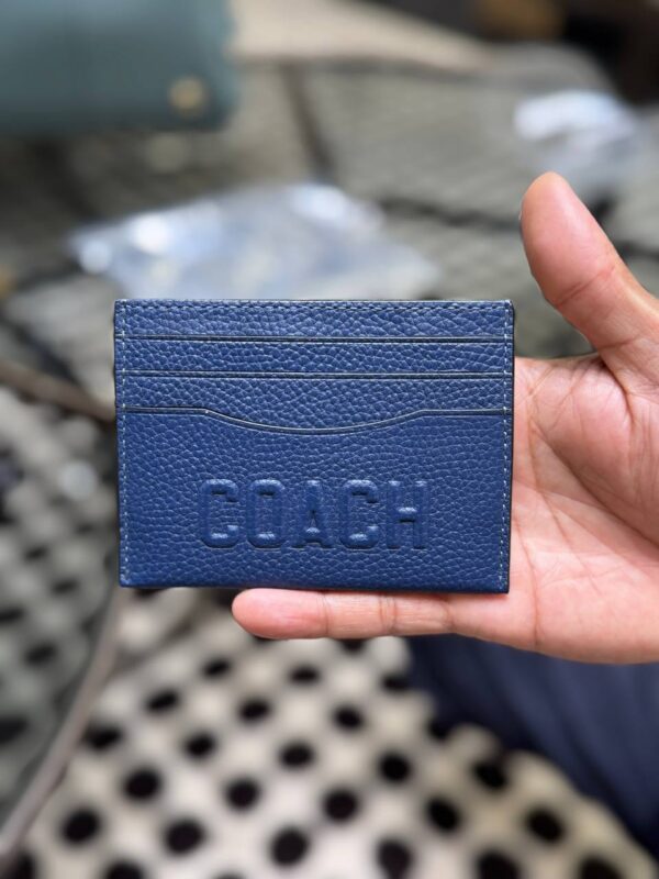 Coach Card Case With Coach Graphic (Deep Blue)-Boutique Collection - Image 3