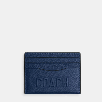 Coach Card Case With Coach Graphic (Deep Blue) - Boutique Collection