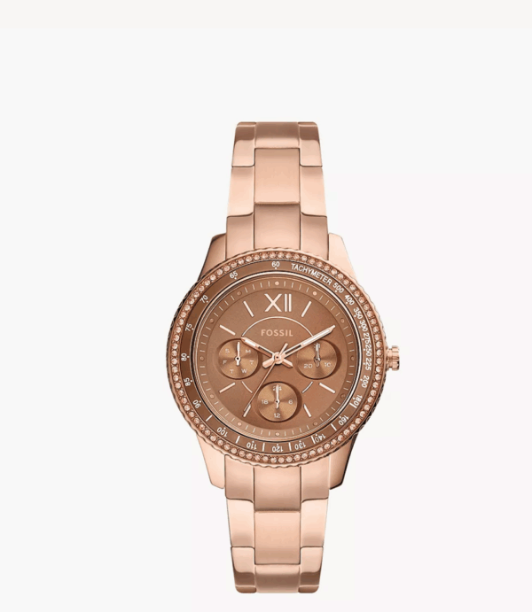 Fossil Stella Sport Multifunction Rose Gold-tone Stainless Steel Women Watch (ES5109)