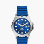 Fossil Blue Dive Three-Hand Date Blue Silicone Men Watch (FS5998)