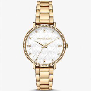 Michael Kors Pyper Gold-Tone Embossed Logo Women Watch(MK4666)