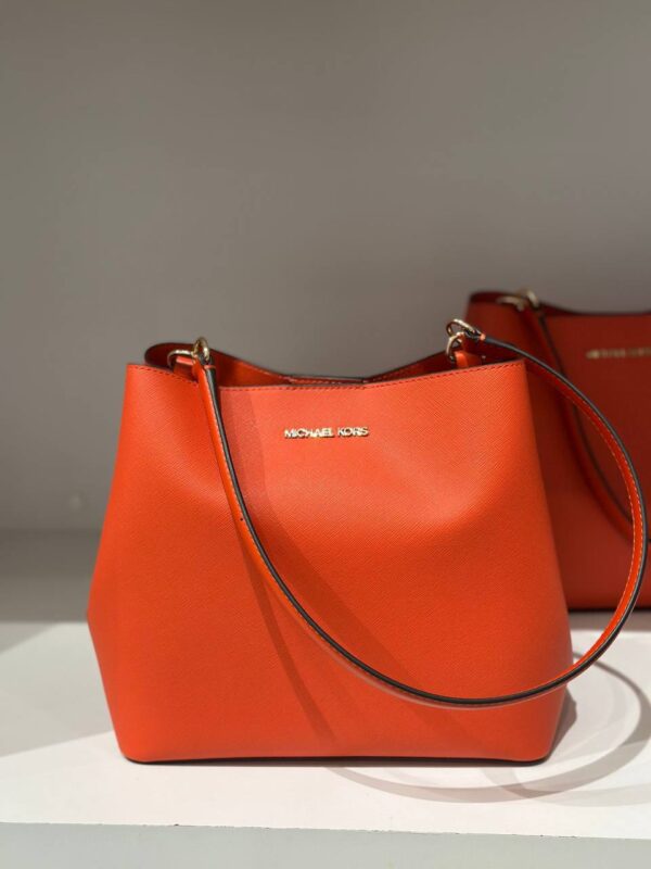 [Pre Order]-Michael Kors Pratt Medium Shoulder Bag (Red Clay) BEST DEAL - Image 5
