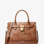 Michael Kors Hamilton Medium Woven Satchel (Luggage)