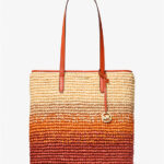 Michael Kors The Michael Ombré Straw Tote Bag (Red Clay)