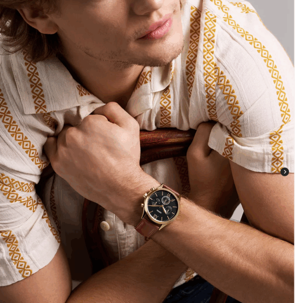 Fossil Fenmore Multifunction Brown Leather Watch (BQM2404) - Image 3