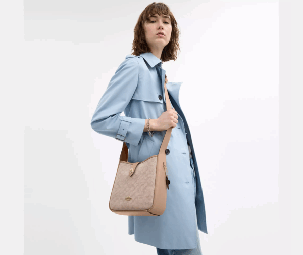 [Pre Order]-Coach Hadley Convertible Crossbody Bag With Signature Canvas (Dark Natural) - Image 5
