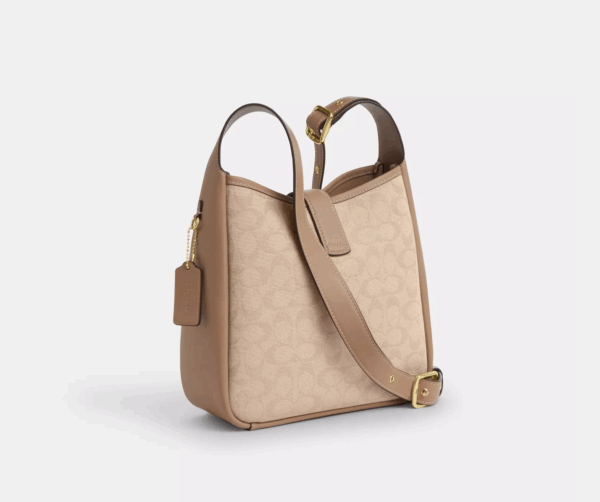 [Pre Order]-Coach Hadley Convertible Crossbody Bag With Signature Canvas (Dark Natural) - Image 4