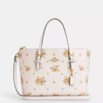 Coach Mollie Tote Bag 25 With Floral Print(Chalk)