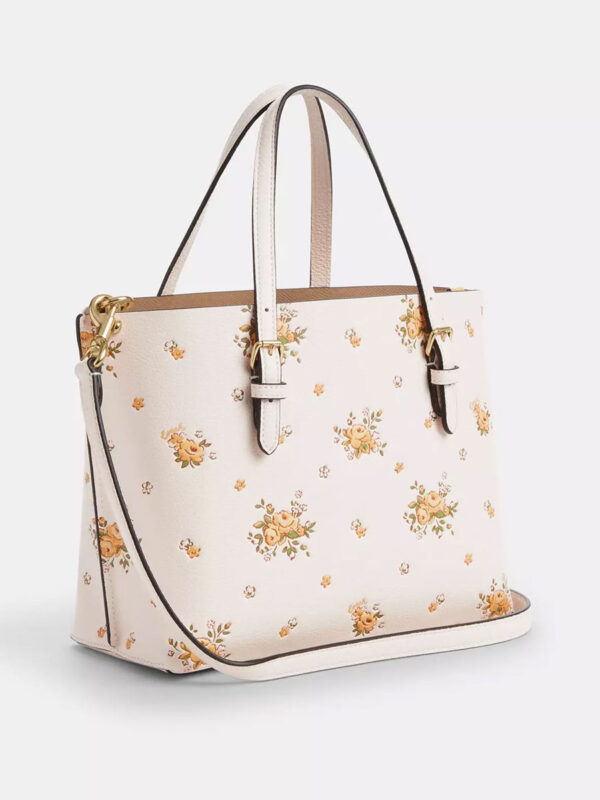 Coach Mollie Tote Bag 25 With Floral Print(Chalk) - Image 3