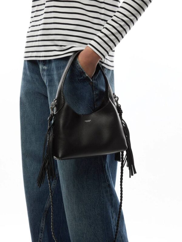 [Pre Order]-Coach Brooklyn Shoulder Bag 23 With Fringe (Black) Boutique Collection - Image 2