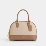 Coach Sabrina Satchel Bag In Colorblock (Taupe)