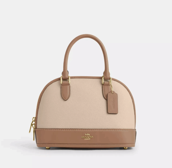 [Pre Order]-Coach Sabrina Satchel Bag In Colorblock (Taupe)