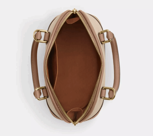 [Pre Order]-Coach Sabrina Satchel Bag In Colorblock (Taupe) - Image 4