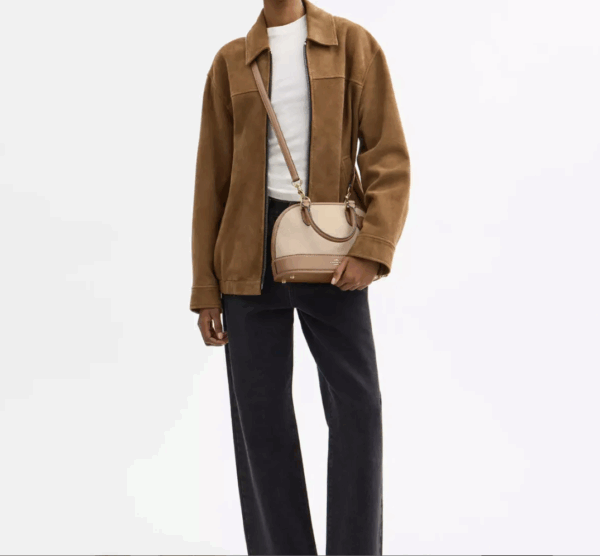 [Pre Order]-Coach Sabrina Satchel Bag In Colorblock (Taupe) - Image 3