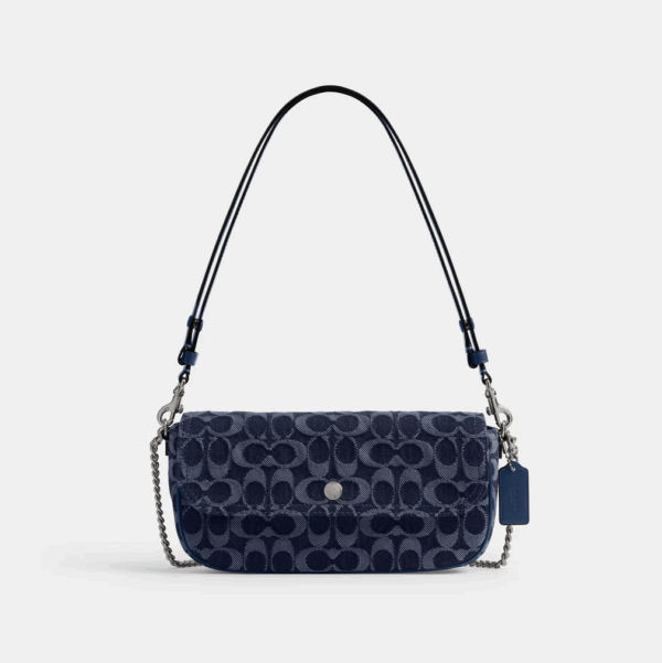 [Pre Order]-Coach Brook Flap Chain Bag In Signature Denim (Deep Blue Multi) BOUTIQUE COLLECTION