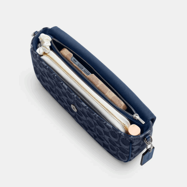 [Pre Order]-Coach Brook Flap Chain Bag In Signature Denim (Deep Blue Multi) BOUTIQUE COLLECTION - Image 9