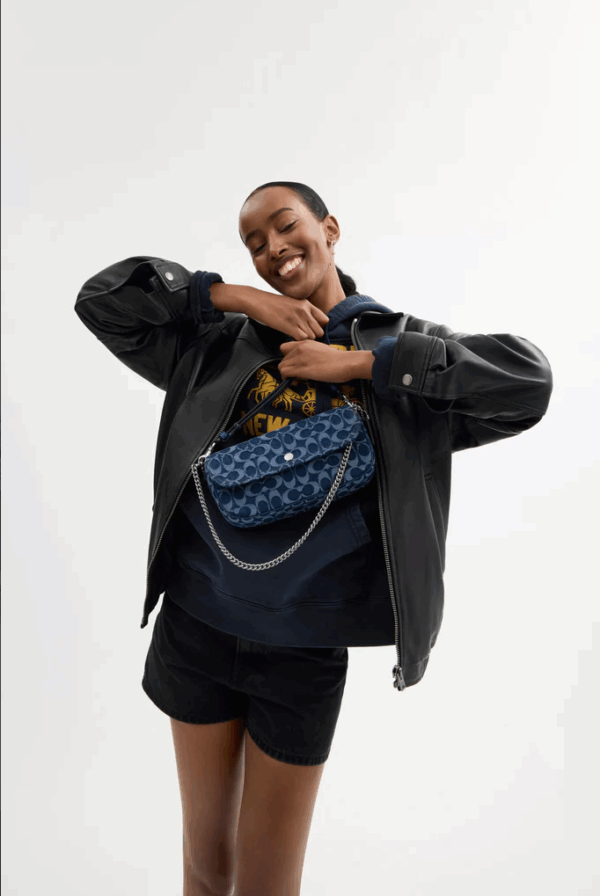 [Pre Order]-Coach Brook Flap Chain Bag In Signature Denim (Deep Blue Multi) BOUTIQUE COLLECTION - Image 5