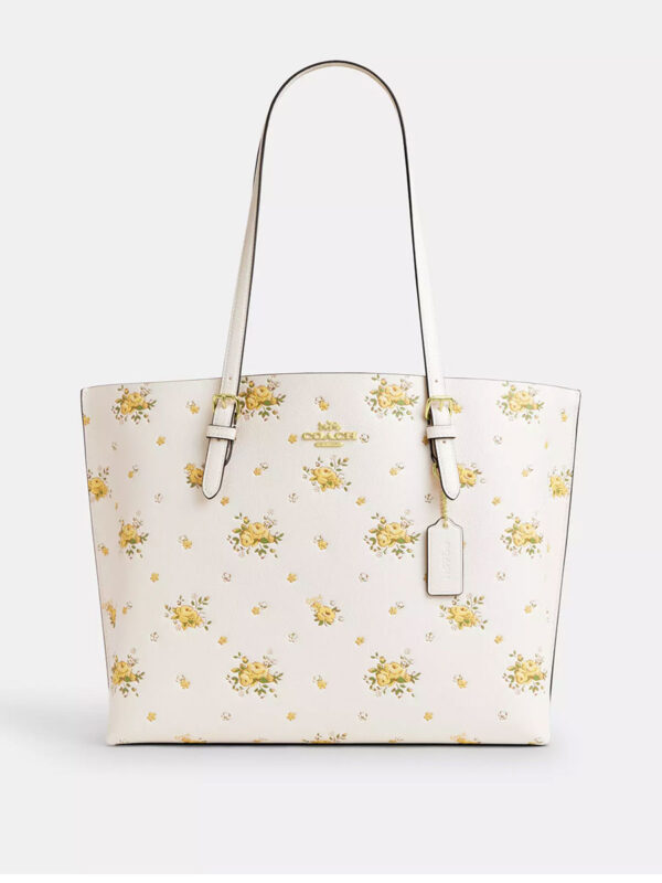 Coach Mollie Tote Bag With Floral Print (Chalk)