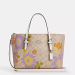 [Pre Order]-Coach Mollie Tote Bag 25 In Signature Canvas With Floral Print (Sand Multi)