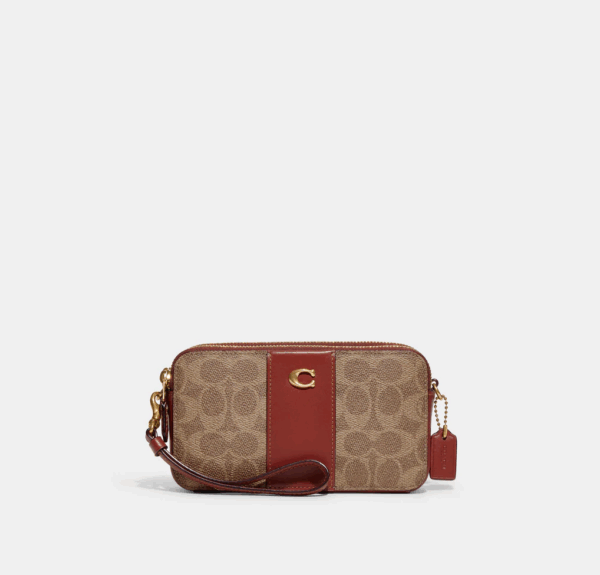 [Pre Order]-Coach Kira Crossbody In Colorblock Signature Canvas (Tan Caramel) BOUTIQUE COLLECTION