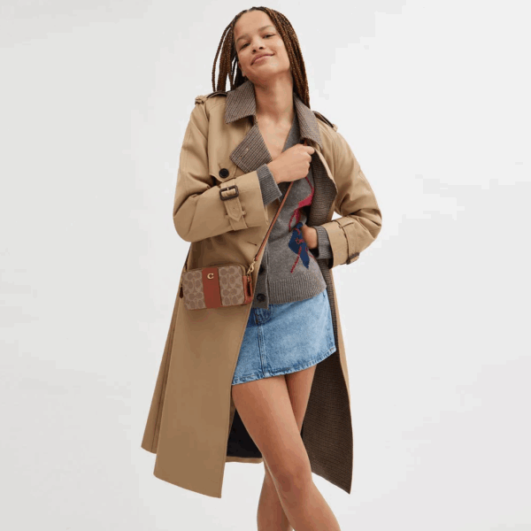 [Pre Order]-Coach Kira Crossbody In Colorblock Signature Canvas (Tan Caramel) BOUTIQUE COLLECTION - Image 4