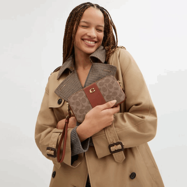 [Pre Order]-Coach Kira Crossbody In Colorblock Signature Canvas (Tan Caramel) BOUTIQUE COLLECTION - Image 6