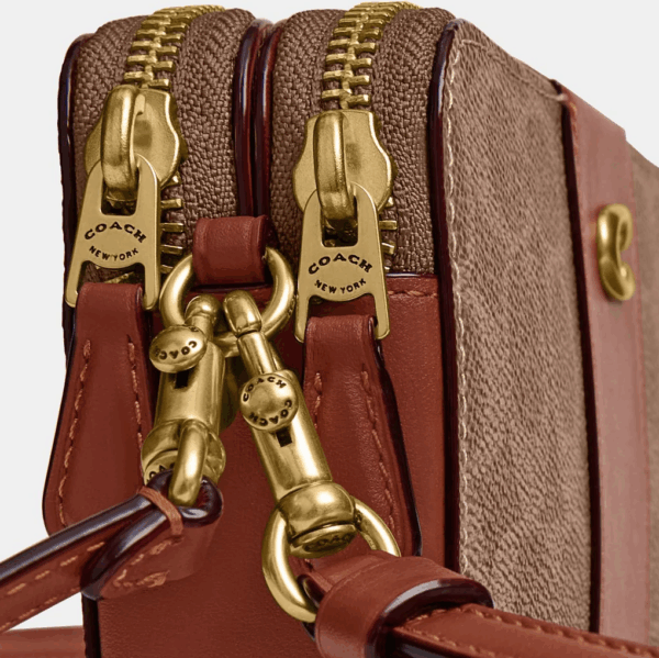 [Pre Order]-Coach Kira Crossbody In Colorblock Signature Canvas (Tan Caramel) BOUTIQUE COLLECTION - Image 7