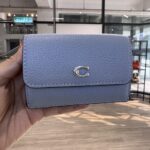 Coach Essential Mini Trifold Wallet (Grey Blue)-Boutique Collection