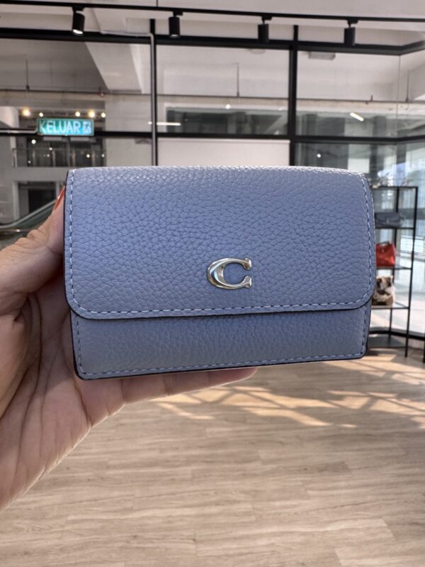 Coach Essential Mini Trifold Wallet (Grey Blue)-Boutique Collection