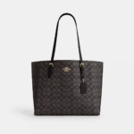 Coach Mollie Tote Bag In Signature Canvas (Walnut Black)