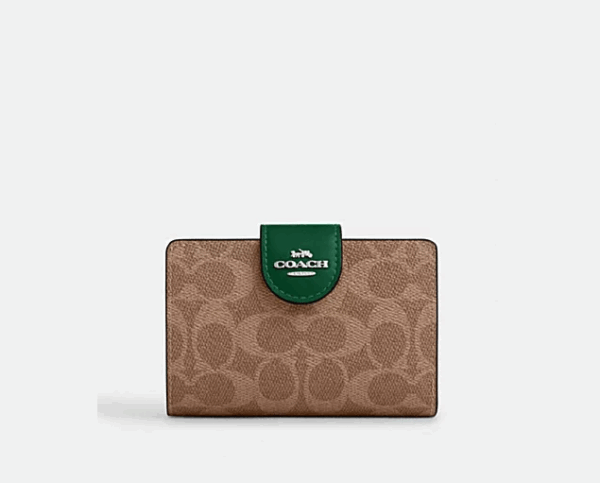 [Pre Order]-Coach Medium Corner Zip Wallet In Signature Canvas (Shamrock)