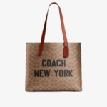 Coach Relay Tote Bag 34 In Signature Canvas With Coach Graphic (Tan Multi) Boutique Collection