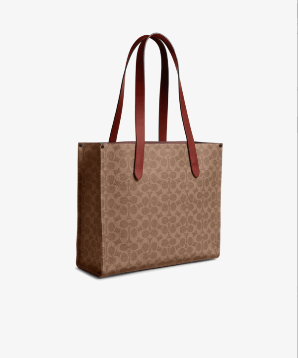 Coach Relay Tote Bag 34 In Signature Canvas With Coach Graphic (Tan Multi) Boutique Collection - Image 7