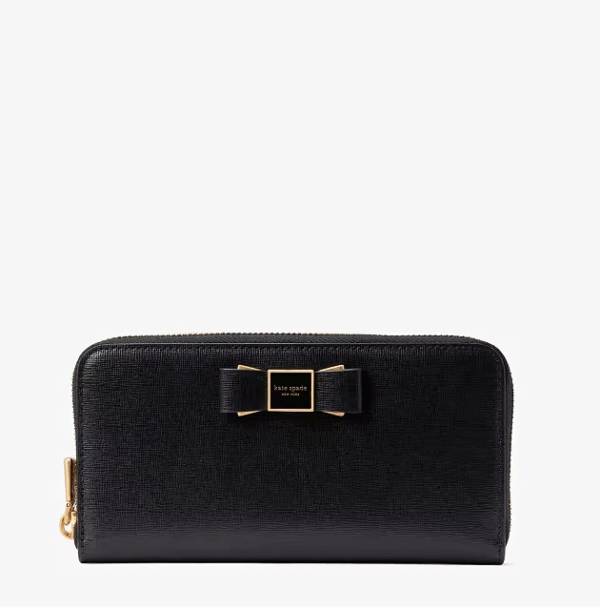 [Pre Order]-Kate Spade Morgan Bow Embellished Zip Around Continental Wallet (Black) BOUTIQUE COLLECTION
