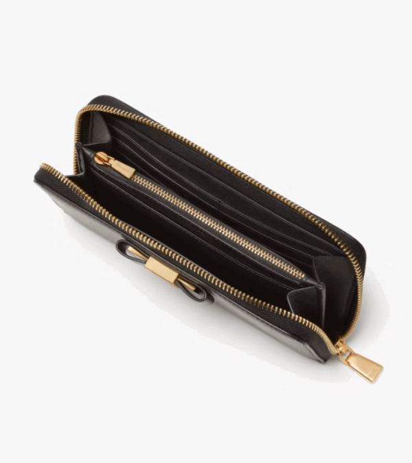 [Pre Order]-Kate Spade Morgan Bow Embellished Zip Around Continental Wallet (Black) BOUTIQUE COLLECTION - Image 2
