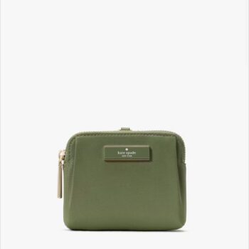 Kate Spade Carter Nylon Card Case Lanyard (Olive)