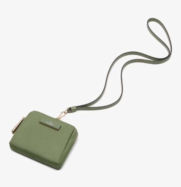 [Pre Order]-Kate Spade Carter Nylon Card Case Lanyard (Olive) - Image 3
