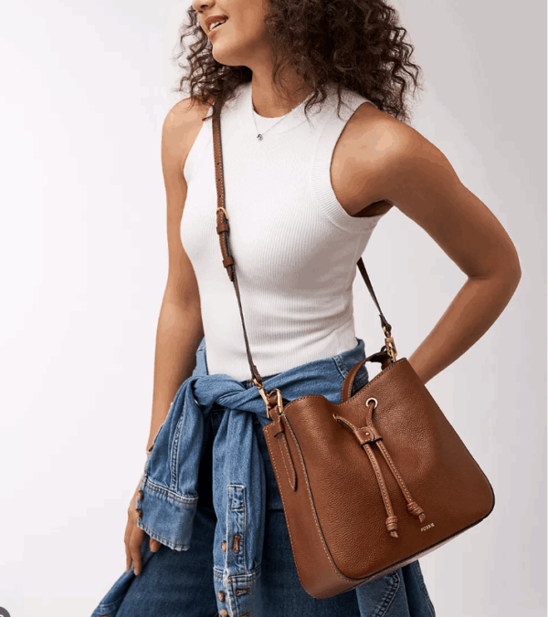 [Pre Order]-Fossil Tessa Bucket Crossbody(Brown)
