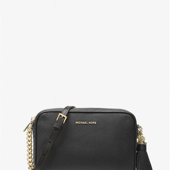 Michael Kors Ginny Leather Crossbody Bag (Black) - Boutique Collection
